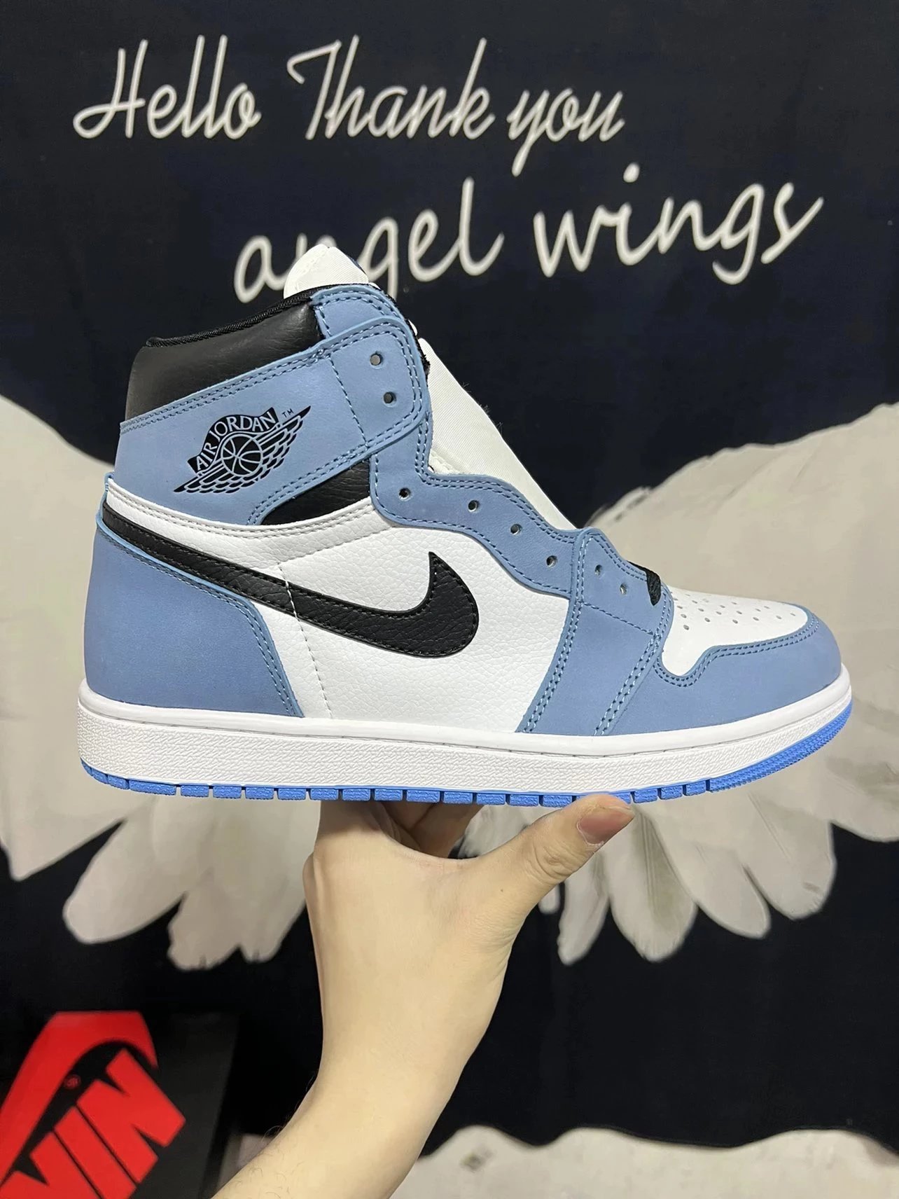 Pure Yuan Hs Market 180 ➕  A1 university blue top brushed rubber shoes, high top shoes, sports shoes, casual shoes, board shoes