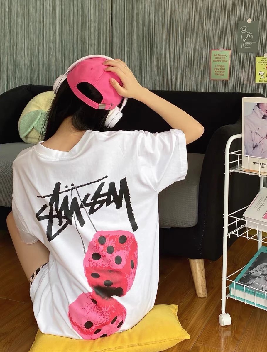 Item Thumbnail for STUSSY three-dimensional dice print cotton short-sleeved T-shirt