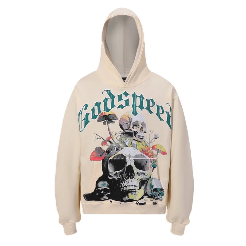 Goodspeed Hoodie洗水做旧骷髅头毛圈卫衣