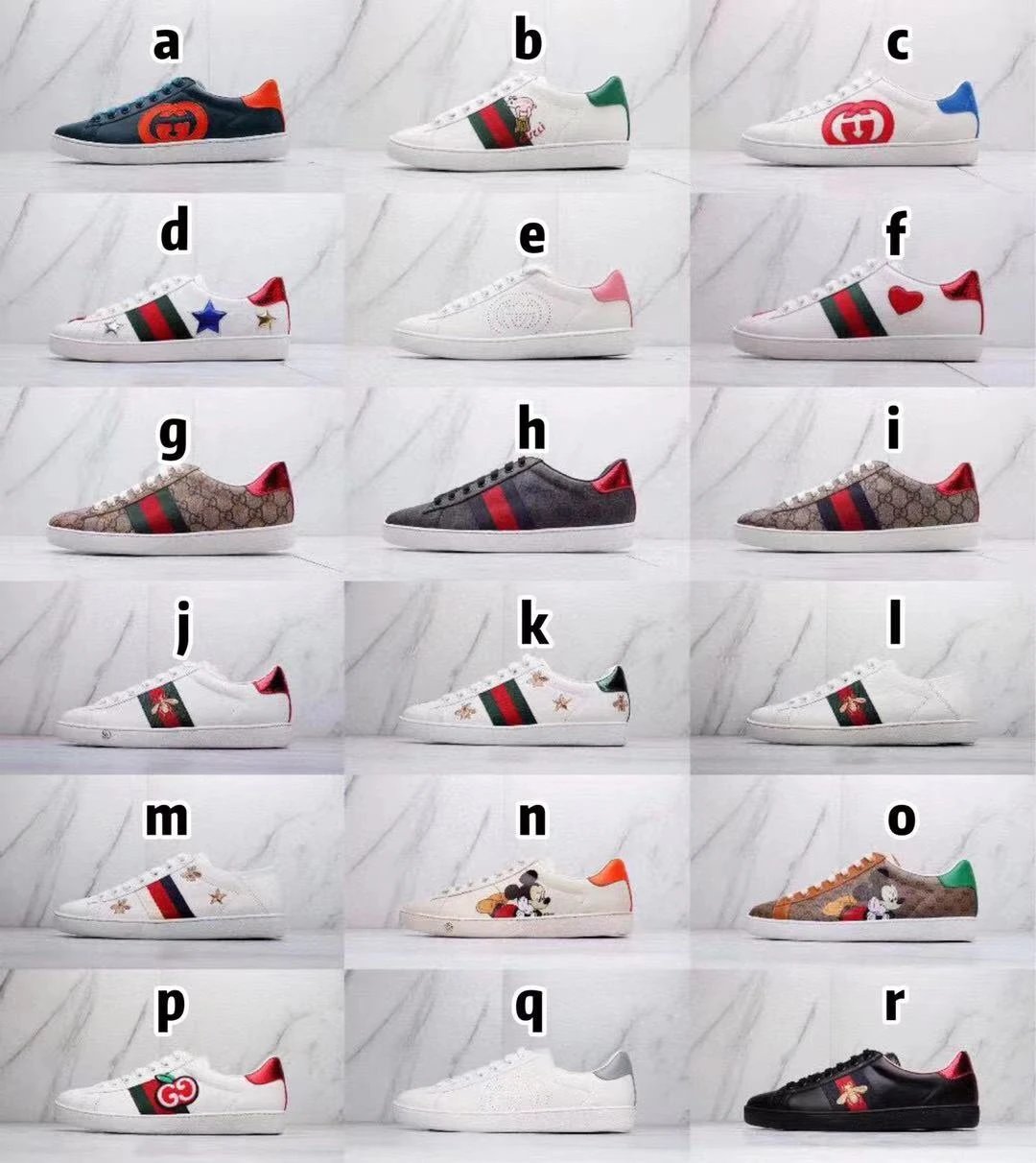 Select the corresponding letter from the collection image