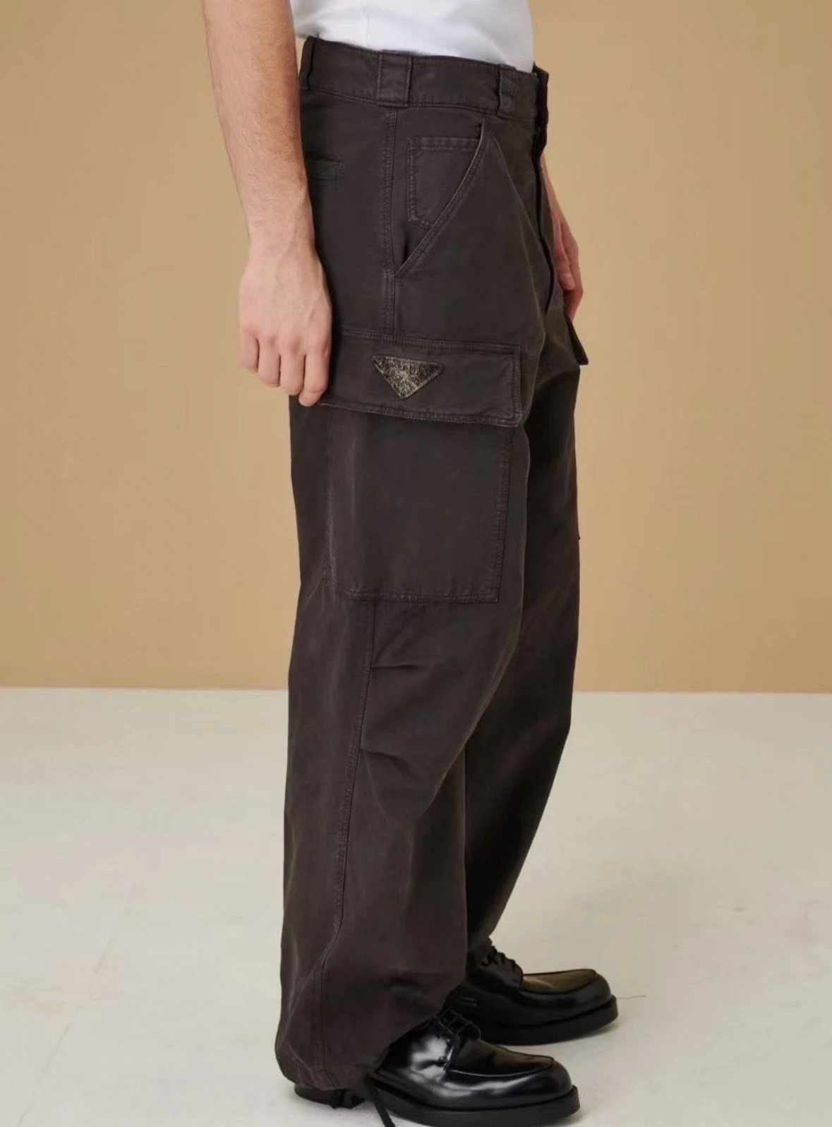 Triangle Logo Cotton Canvas Used Military Pants