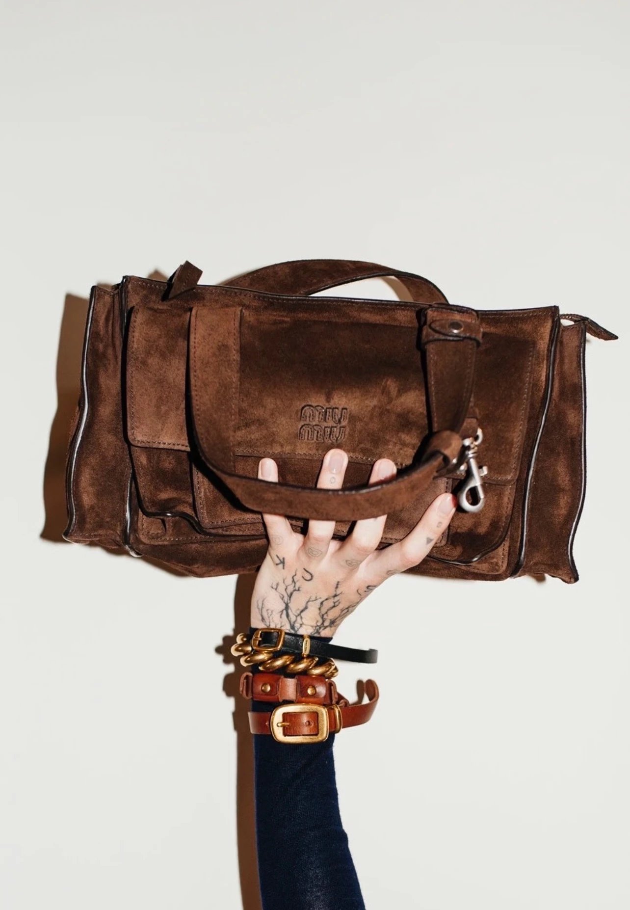 Utilitaire suede leather work bag mailman bag
