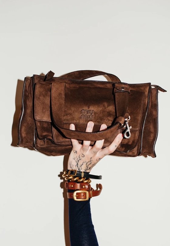 Utilitaire suede leather work bag mailman bag