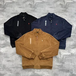 thumbnail for 自制处理啦敷家小码刺绣经典灯芯绒夹克外套 内里对版条纹格纹内衬 版型对版