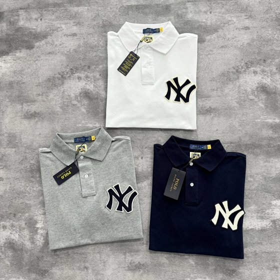 Self made processing ❗ Co branded embroidered logo short sleeved polo shirt with 320G bead mesh fabric and matching design ❗