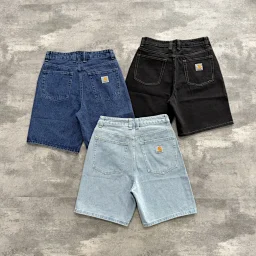 thumbnail for 自制处理咔家经典水洗做旧工装牛仔短裤 重磅酵素水洗工艺 五金辅料开模 男女同款简约百搭6609
