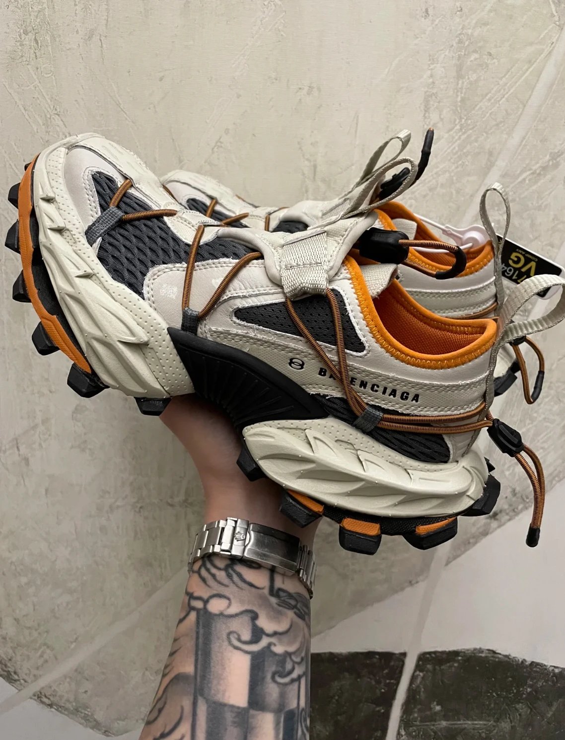 EXCELSIOR E Tech Low-Top Sneakers, Multi-Layer Sole, Trail-Ready Orange Accent 1