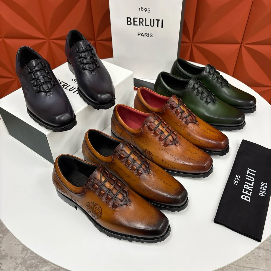 ultima 牛革 新品未使用 BERLUT布鲁2025秋冬新款special order专柜定制款男士牛津鞋正装鞋皮鞋