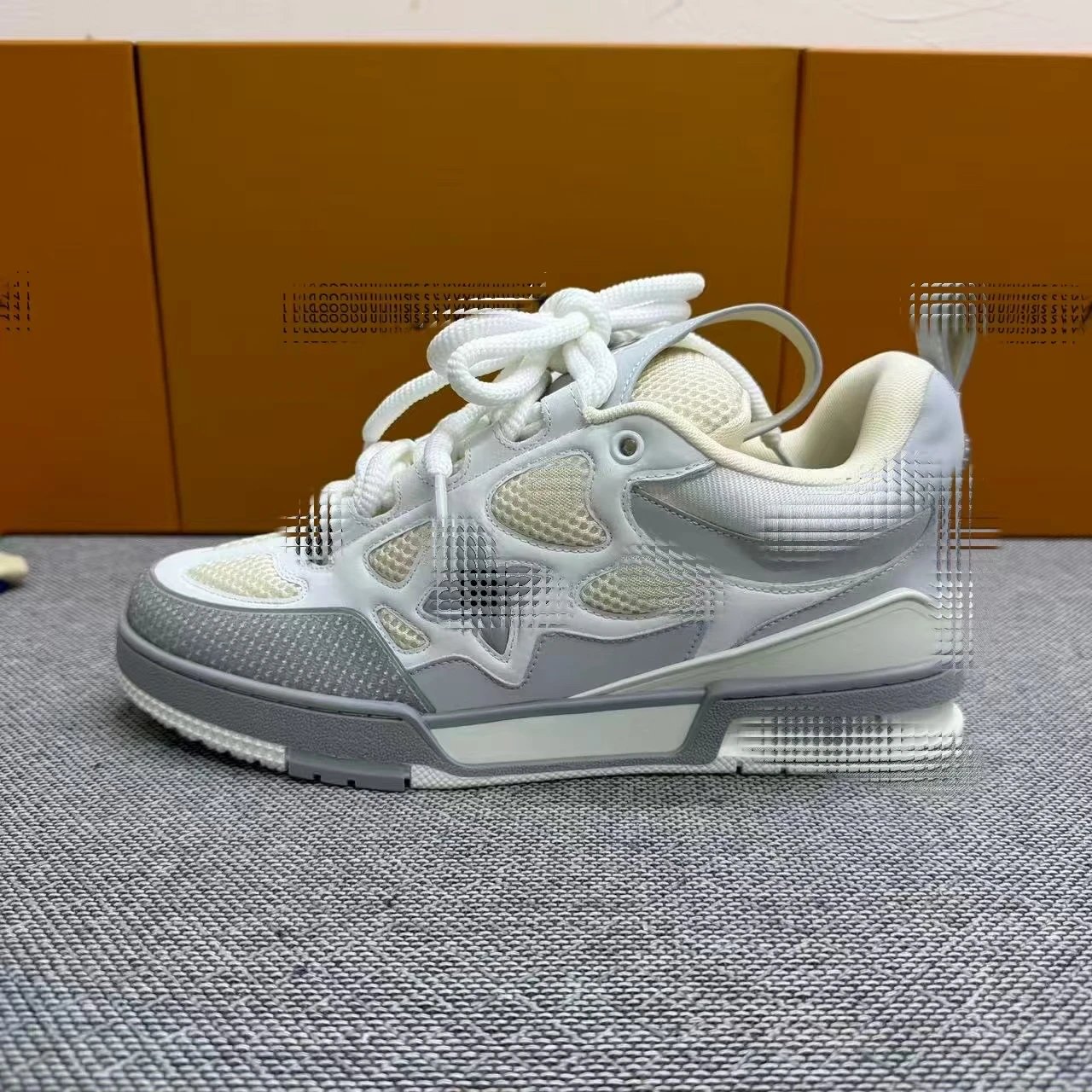 Gray with White
