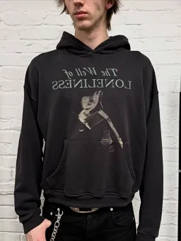 thumbnail for In stock [taste choice] ERD25FW Well of Solitary Box washed old printed pullover hoodie