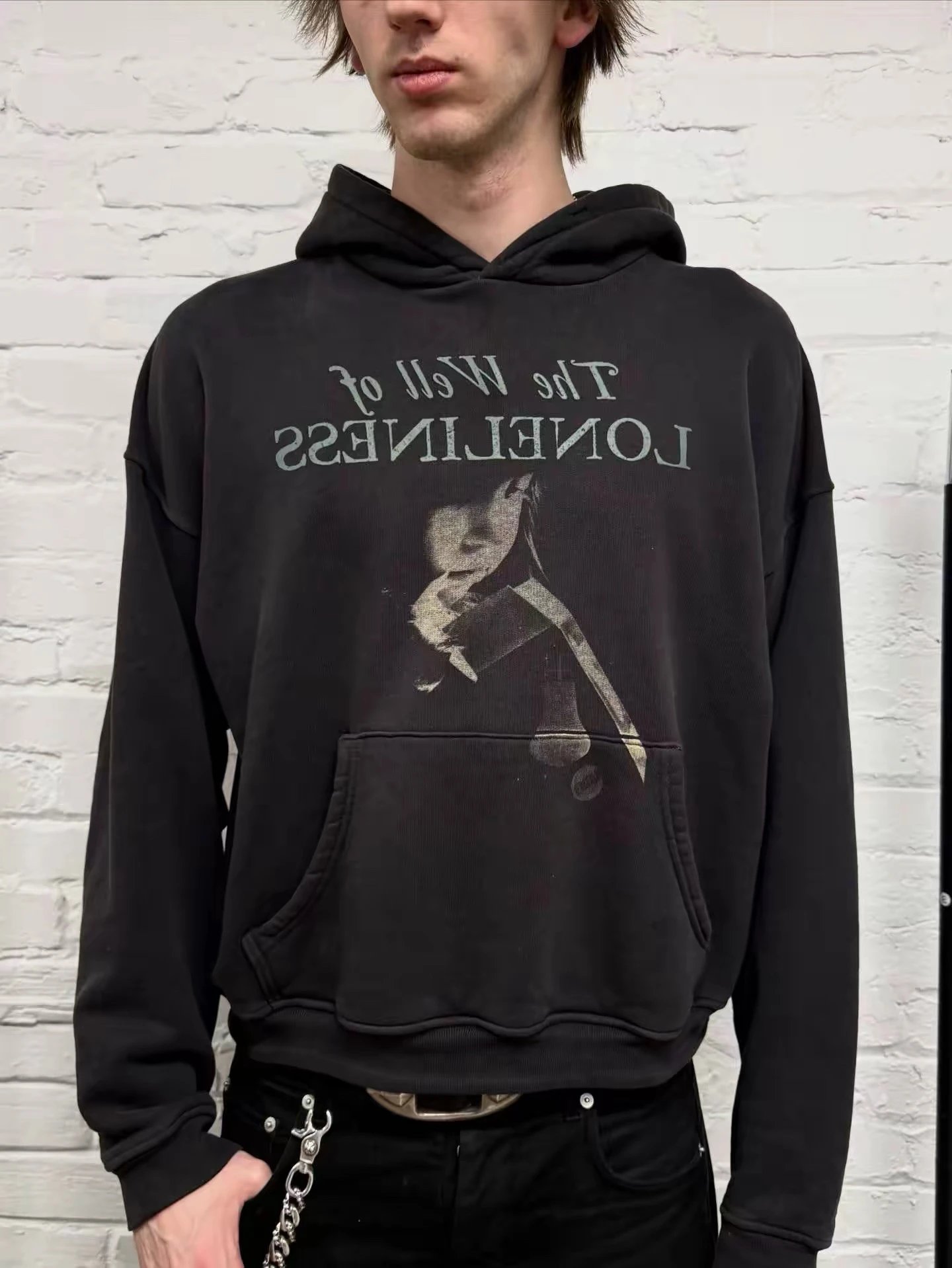 Spot Erd Melancholy Rich Second Generation 25fw Lonely Well Boxy Laundry Printed Hoodie