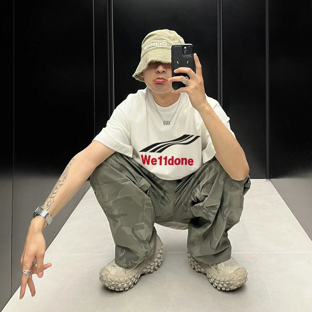WE11DONE SS23 Wave Embroidery T-Shirt