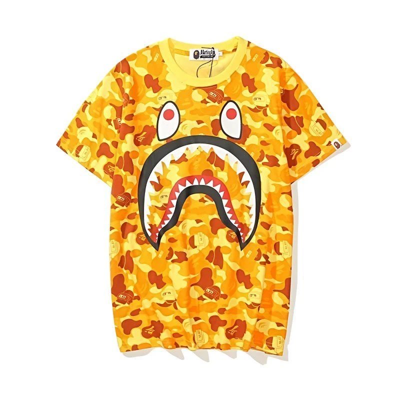 A Bathing Ape Shark Camo Navy T-Shirt - 5
