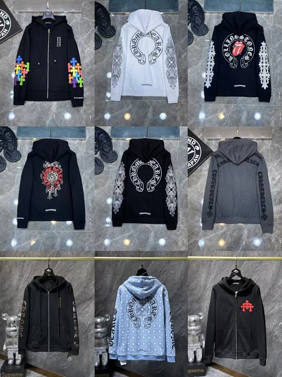 24SS Croop High Version Horseshoe Pattern Sanskrit Classic Hoodie Men's and Women's