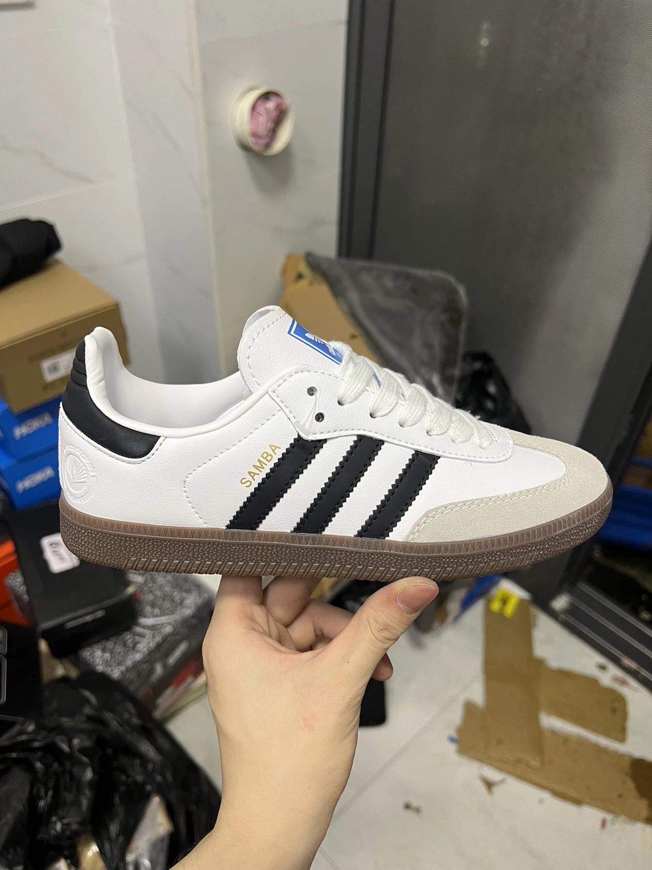 Pure original welfare Long-term replenishment Correct seven-color midsole Feel free to compare 100 ➕ version, German training , shoes cleanliness details perfect! Classic White Stamps
