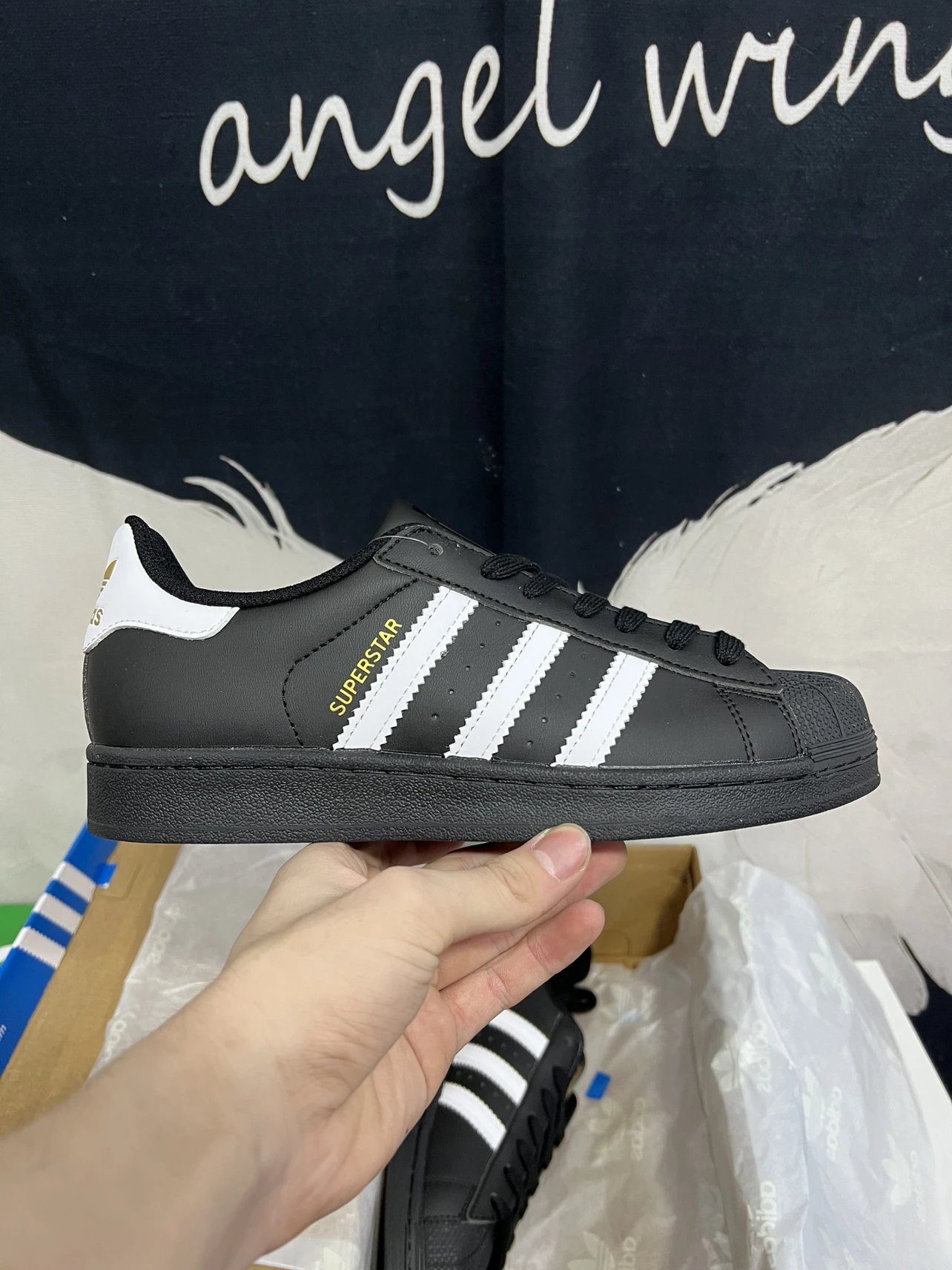 【 Double 12 Heavy Weight Welfare Early Explosion 】 Pure Original Version Classic Shell Head Trendy Avant garde Classic Versatile Must Have Item Top Leather Soft Blue Bottom Configuration Type First Class Unisex Casual Sports Board Black Gold