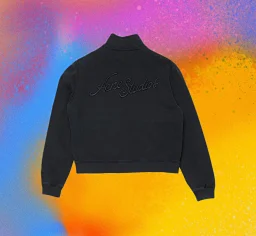 thumbnail for Squirtle (in stock) independent 25SSAC 3D embroidered logo black zipper sweatshirt 3D three-dimensional cut Xinjiang long-staple cotton brushed process