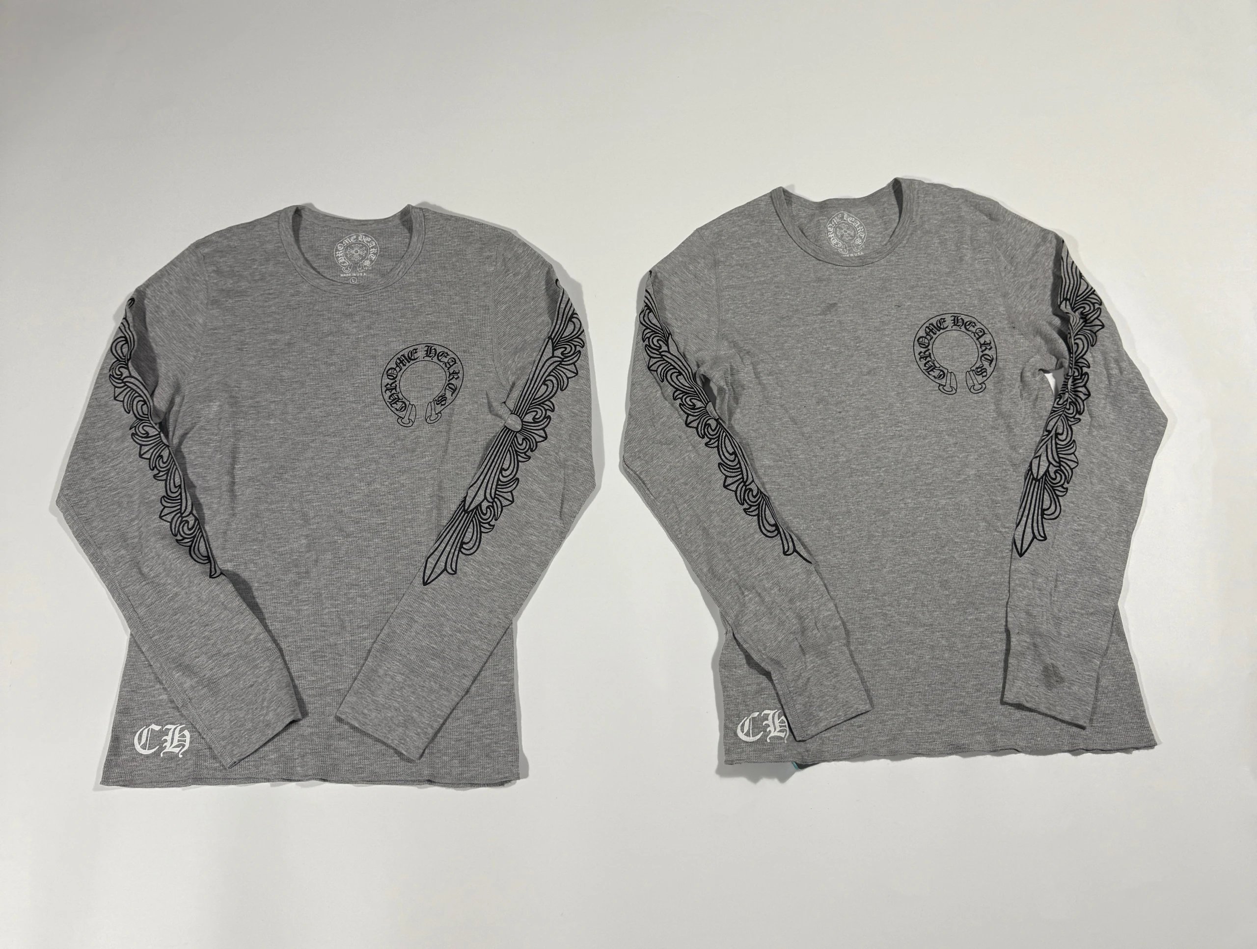 Design Long Sleeve Graphic Tee Gray T-Shirts - 3