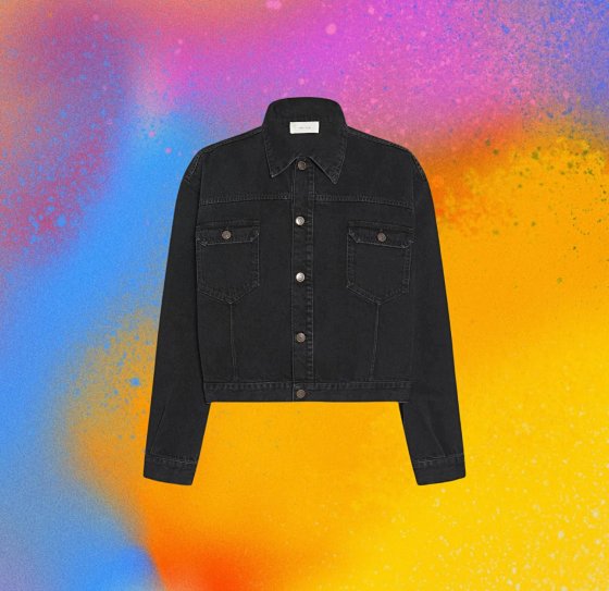 【 Original link selling over 400 】 The Row cotton distressed short and wide jacket/special woven Xinjiang long staple cotton denim/surface fleece technology/3D three-dimensional cutting