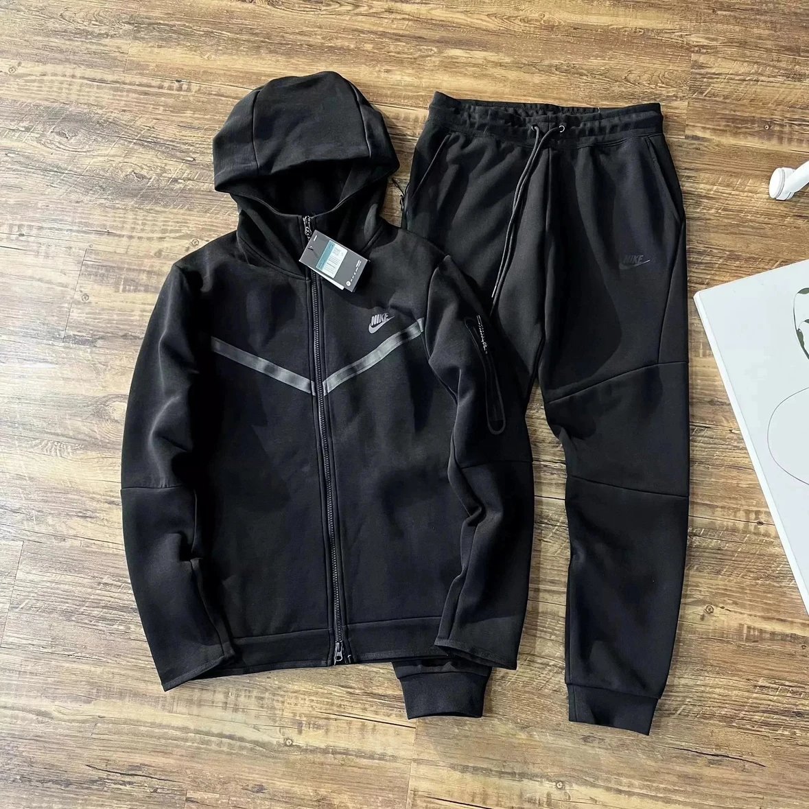 Blue and Black Sport Tracksuit Set for Men - Lightweight Jacket and Pants