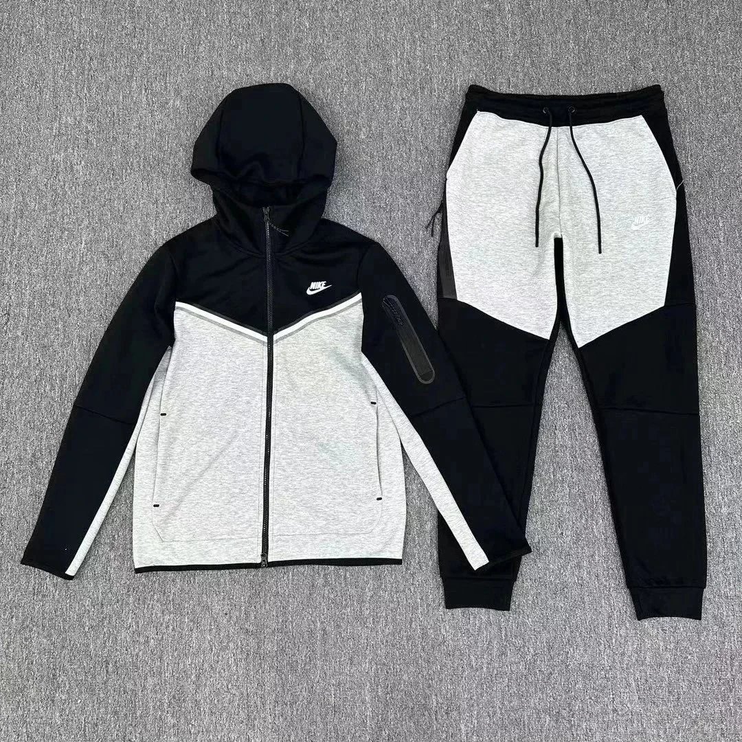 Blue and Black Sport Tracksuit Set for Men - Lightweight Jacket and Pants