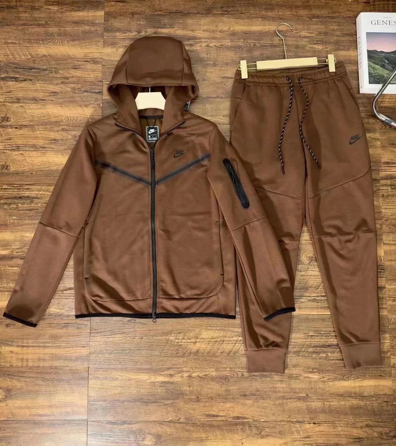 Blue and Black Sport Tracksuit Set for Men - Lightweight Jacket and Pants