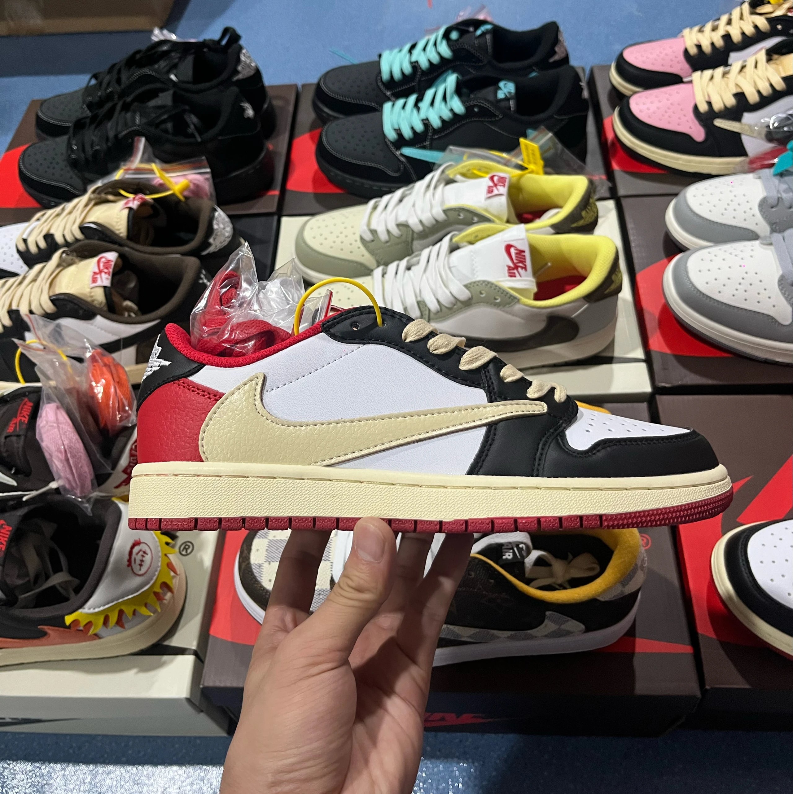 Black White Red Reverse Swoosh