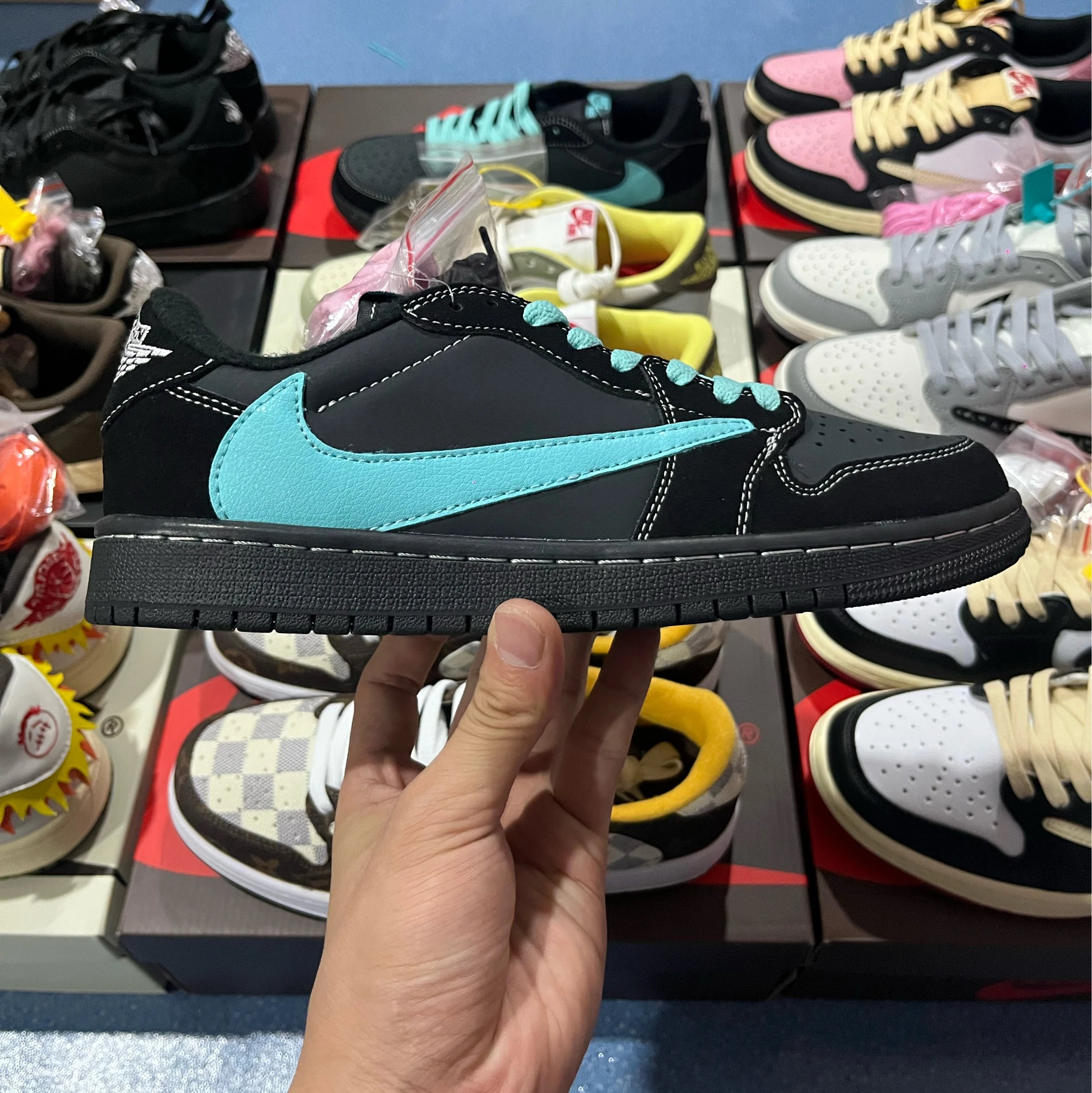 Tiffany Blue & Black Reverse Swoosh