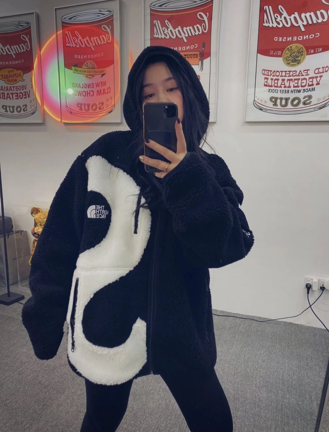 Supreme x The North Face Yin Yang Sherpa Fleece Jacket Black / White Outerwear - 14