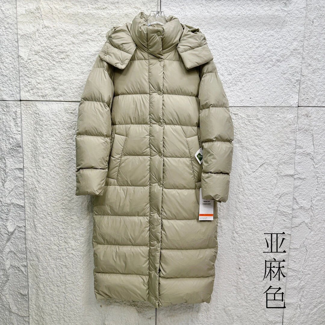 Design Long Puffer Coat in Flax Color Down Jacket - 11