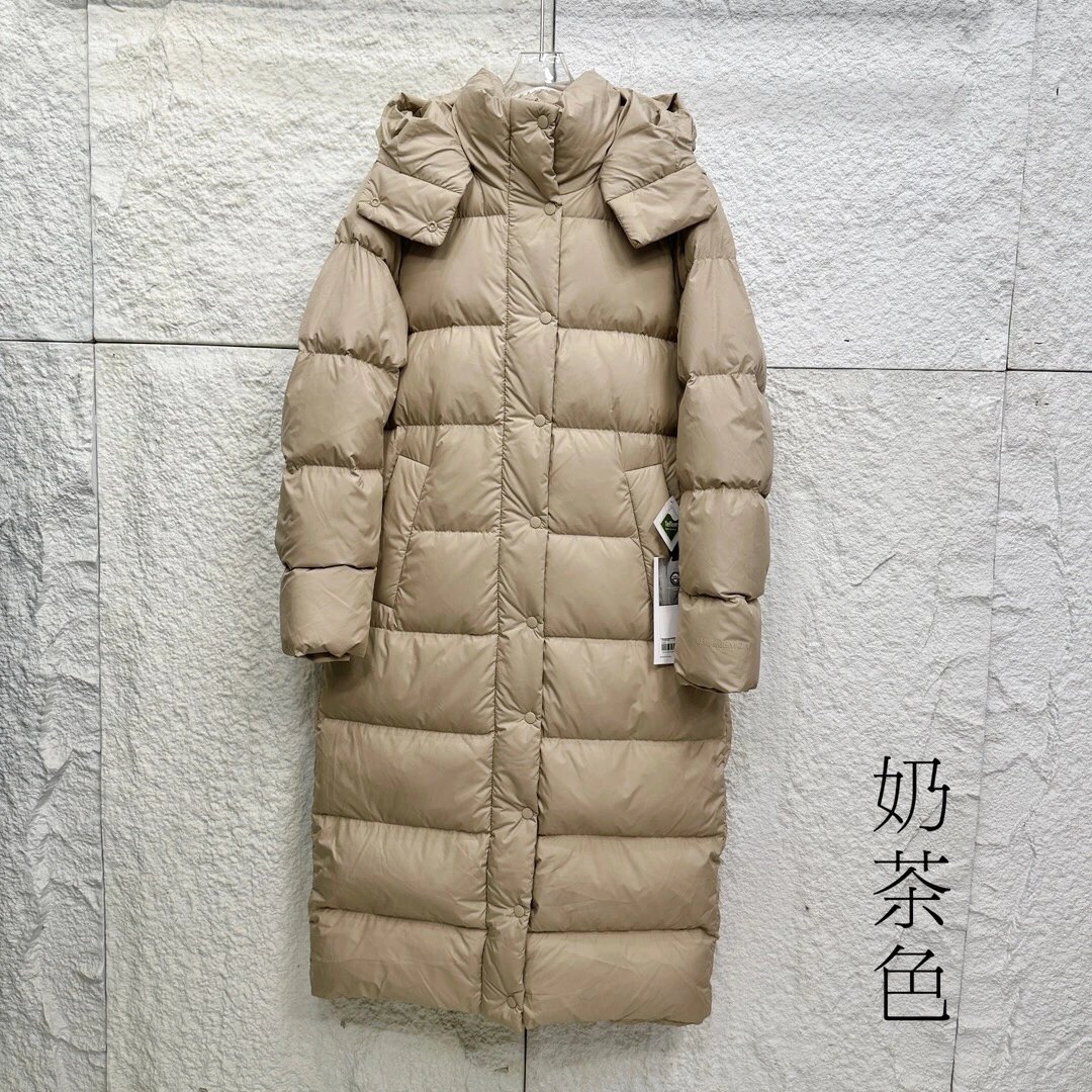 Design Long Puffer Coat in Flax Color Down Jacket - 12