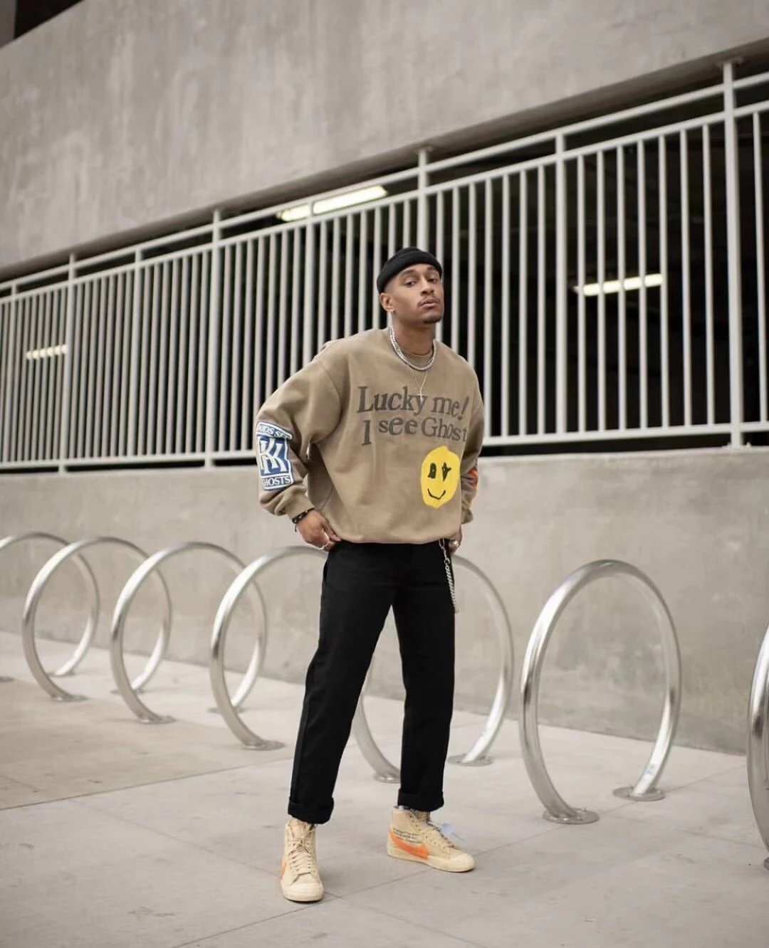 Fear of God Essentials Lucky Me I See Ghosts Olive Green Hoodie - 30