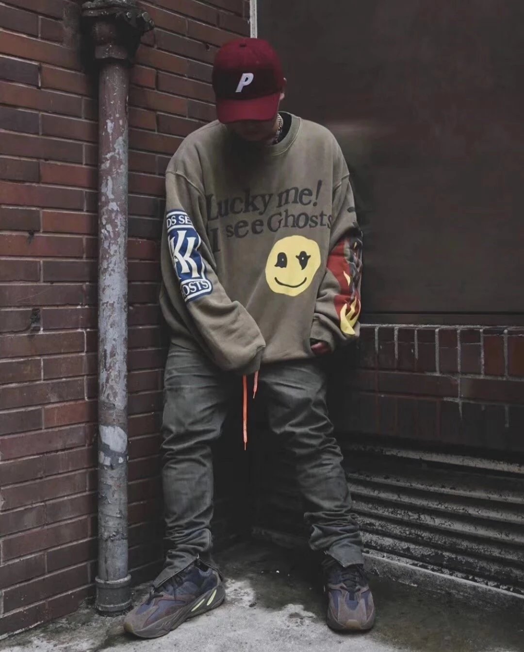 Fear of God Essentials Lucky Me I See Ghosts Olive Green Hoodie - 23