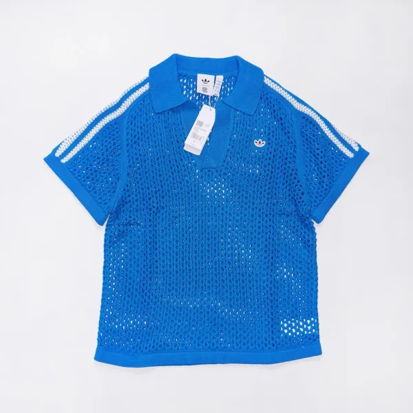 Adidas Originals Mesh Polo Blue Tops Polo - 1