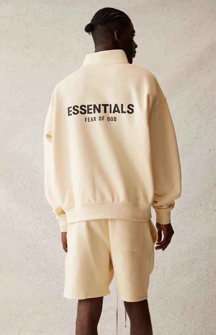 Fear of God Essentials Half-Zip Pullover Black Hoodie - 11