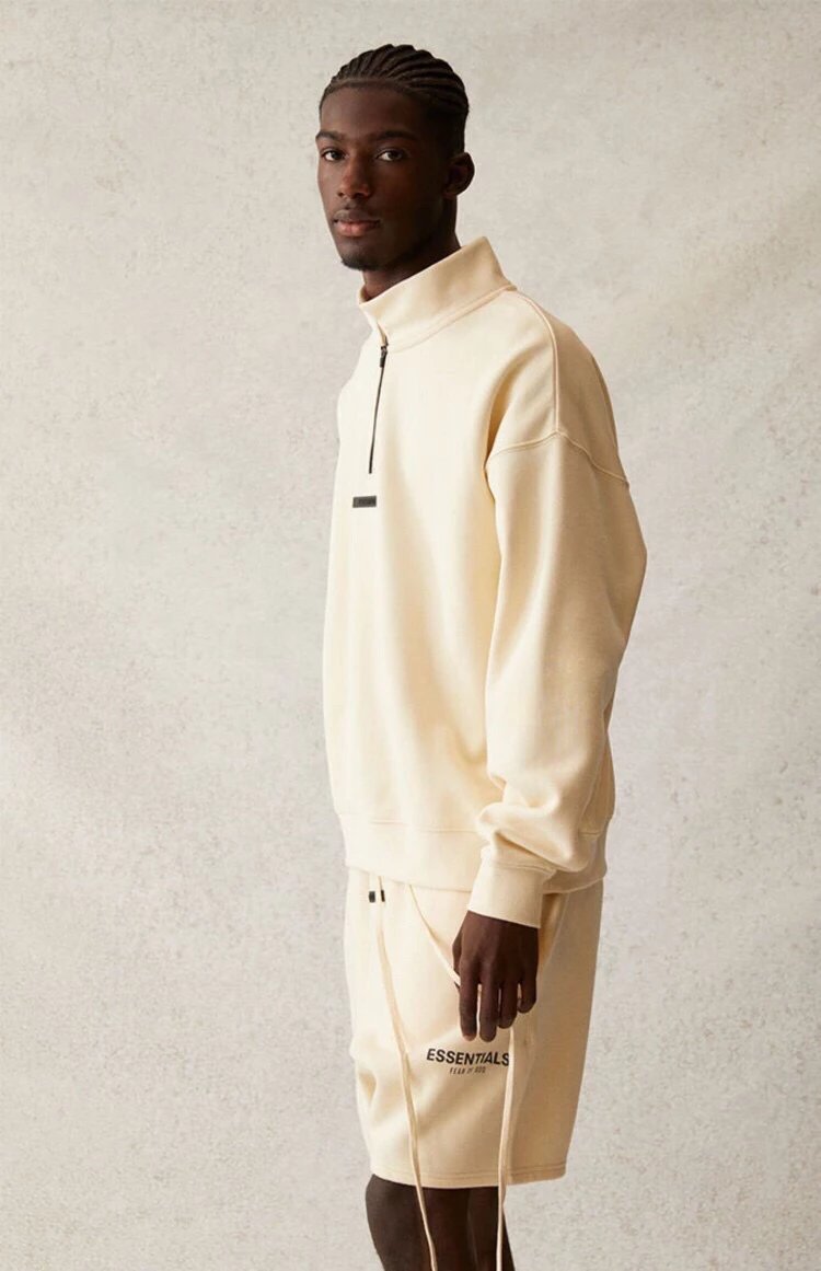 Fear of God Essentials Half-Zip Pullover Black Hoodie - 10