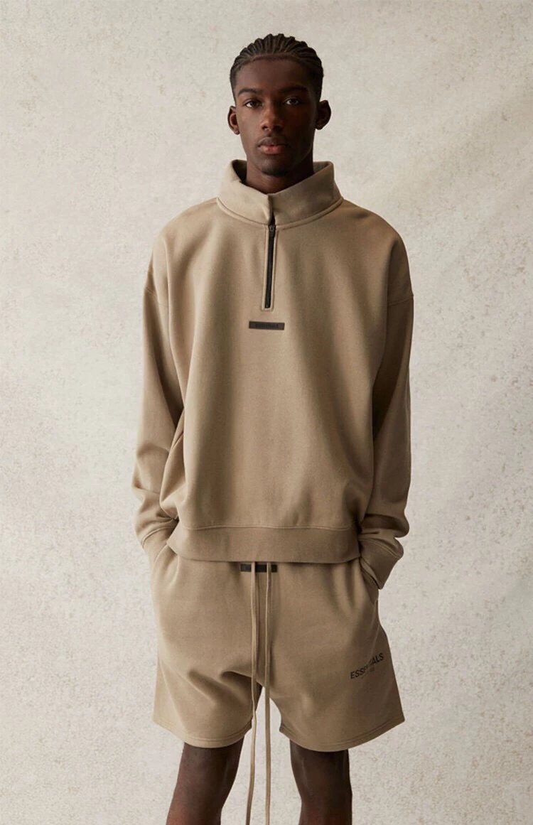 Fear of God Essentials Half-Zip Pullover Black Hoodie - 12