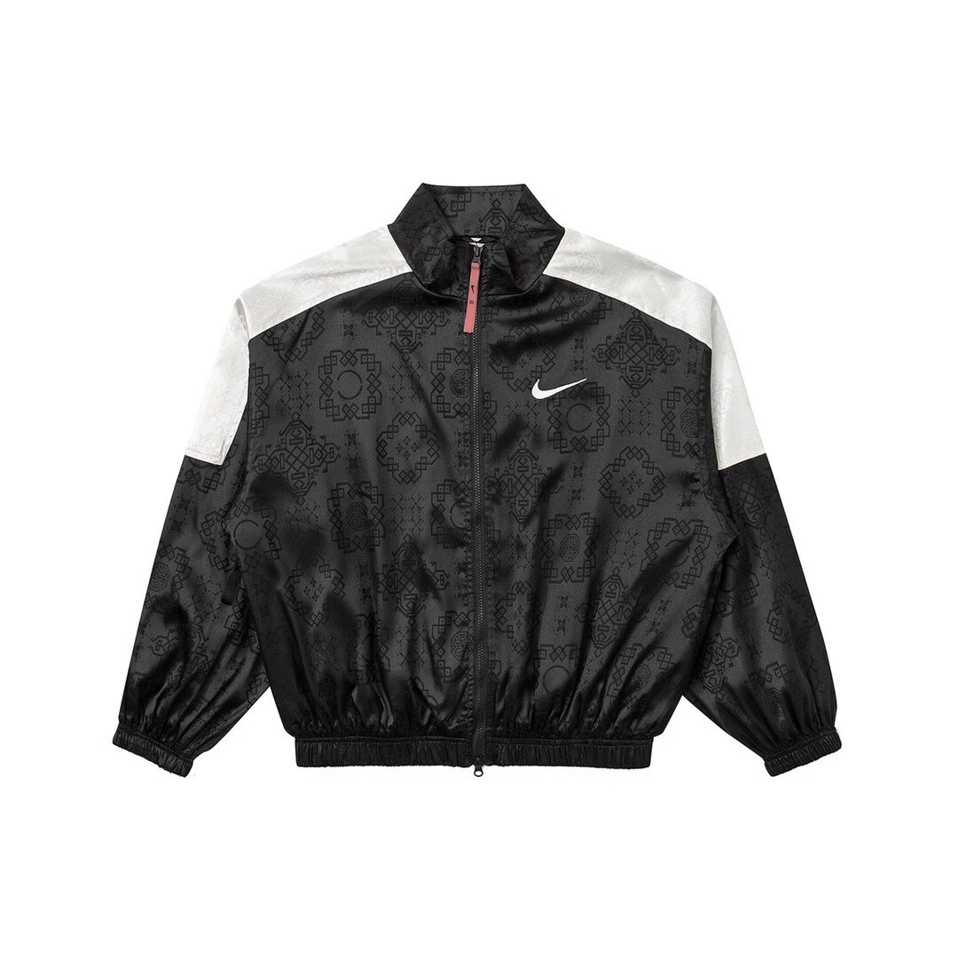 Nike Jackets Geometric-pattern zip track jacket with contrast shoulder panels image 2