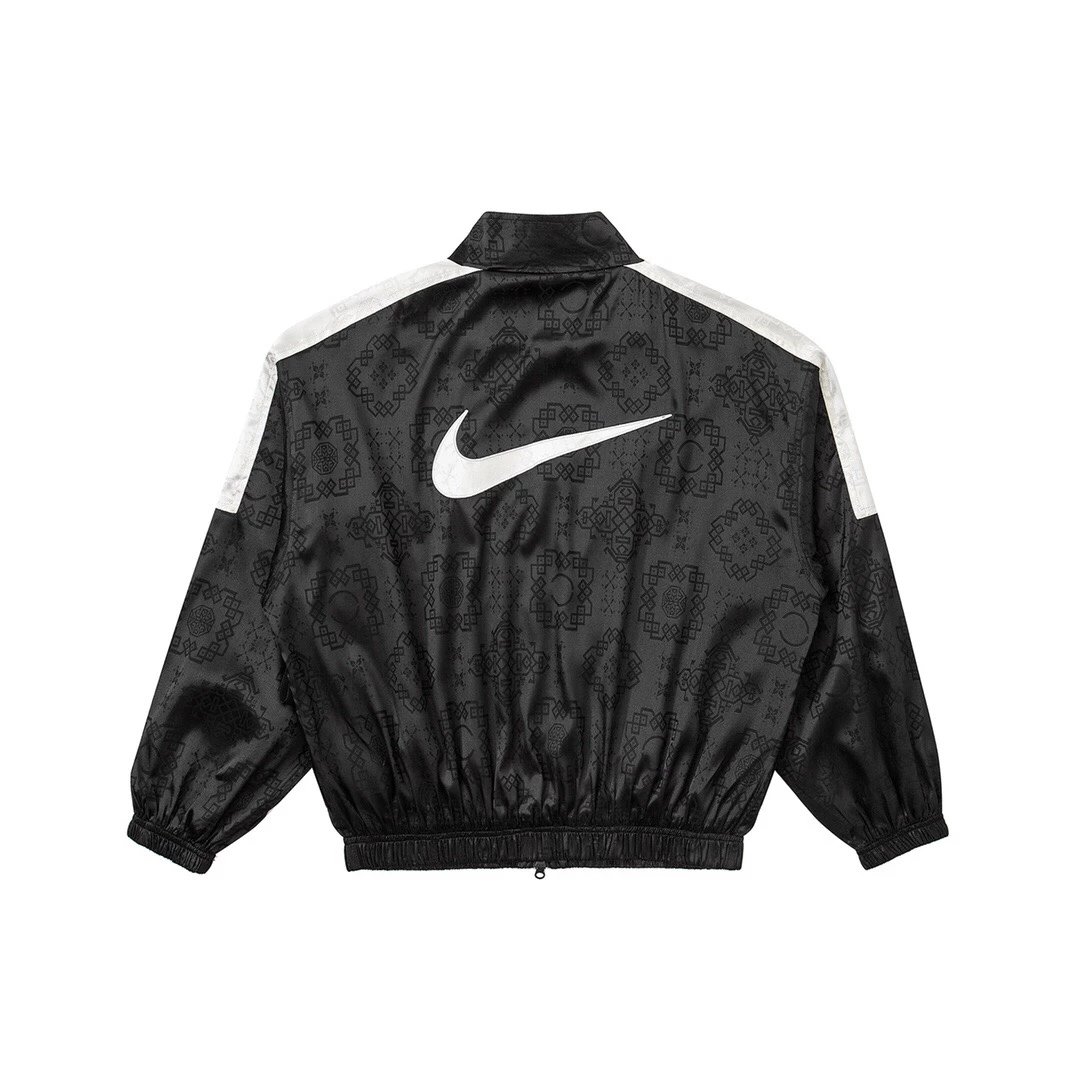 Nike Jackets Geometric-pattern zip track jacket with contrast shoulder panels image 3