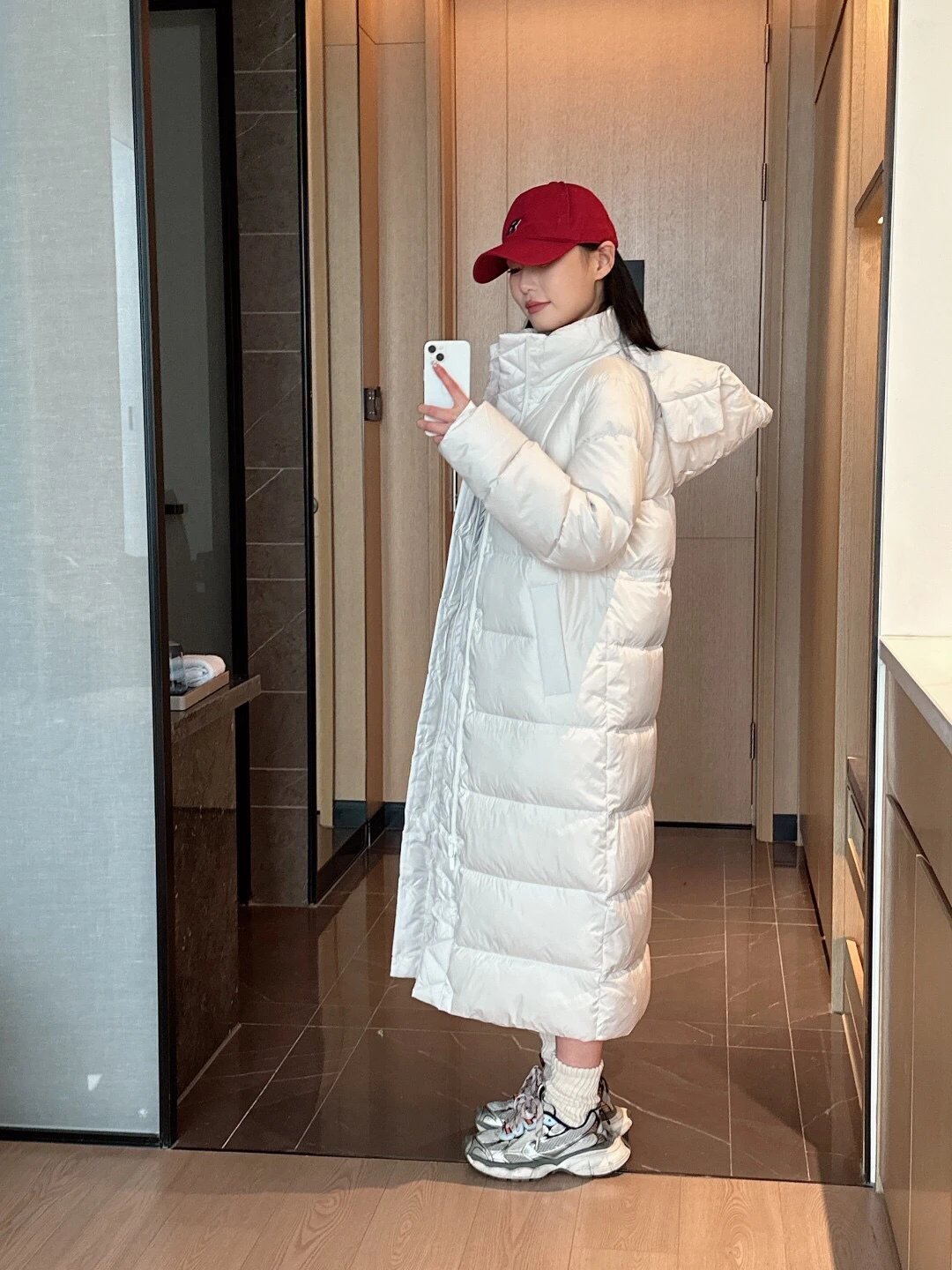 Design Long Puffer Coat in Flax Color Down Jacket - 33