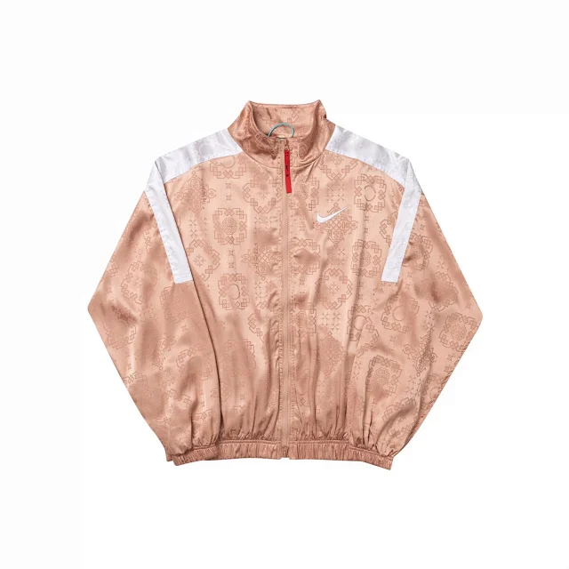 Nike Jackets Geometric-pattern zip track jacket with contrast shoulder panels product detail image 4