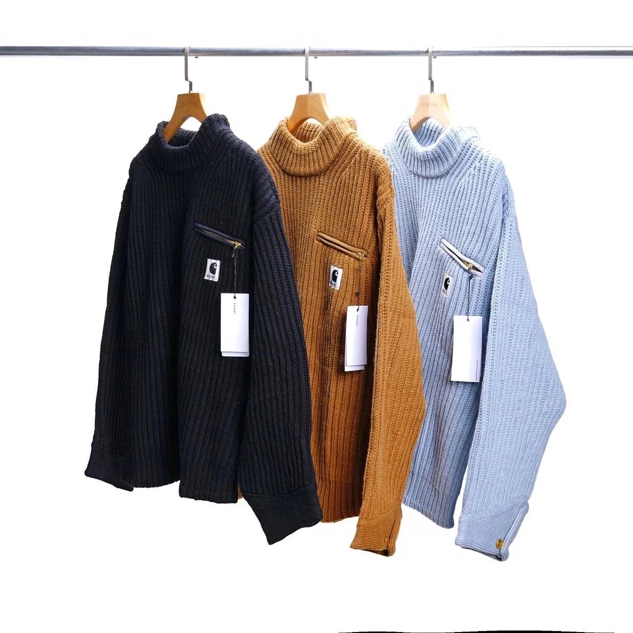 Carhartt Work In Progress Carhartt WIP Ribbed Turtleneck Sweater Light Blue Sweater - 2