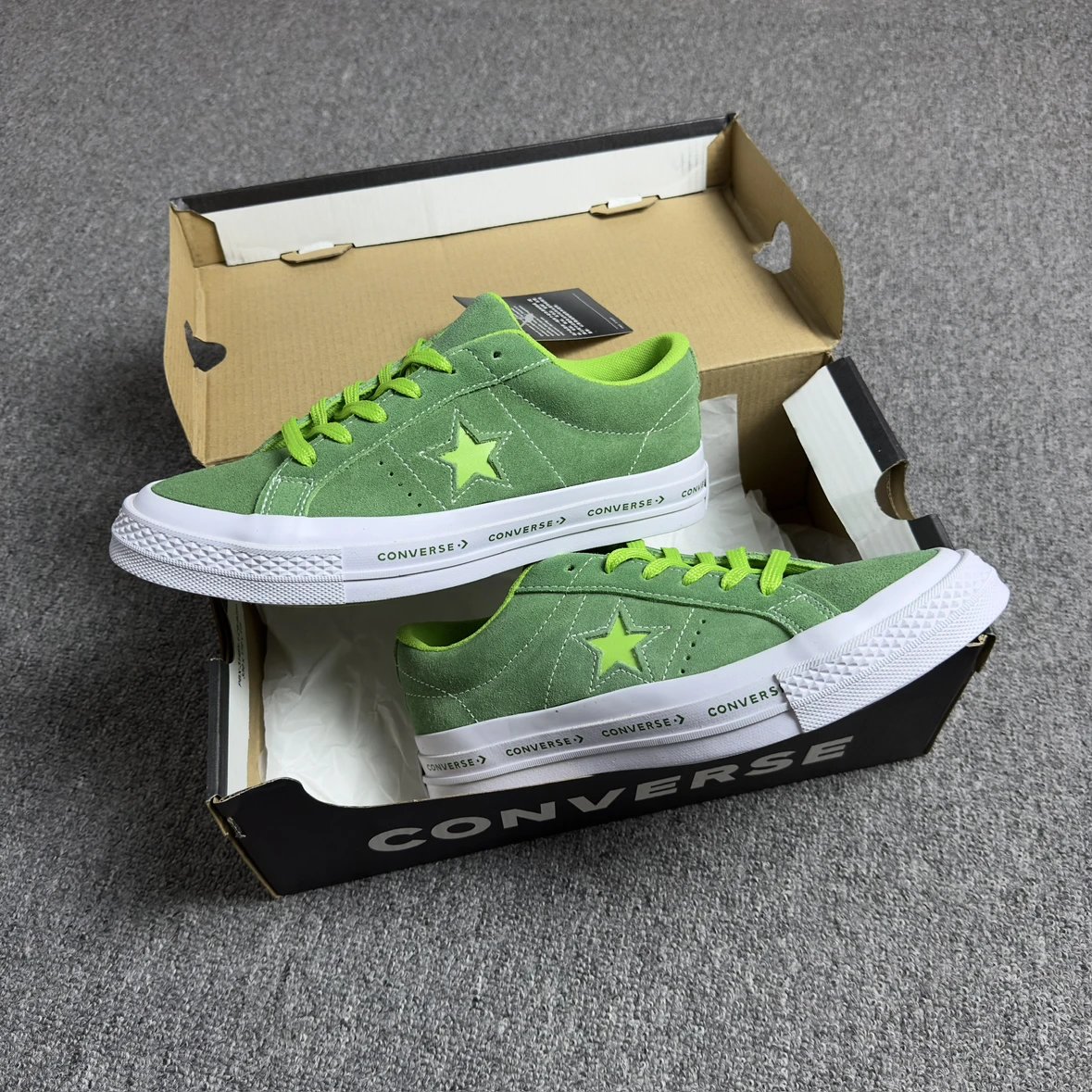 Converse One Star Green Suede Sneakers