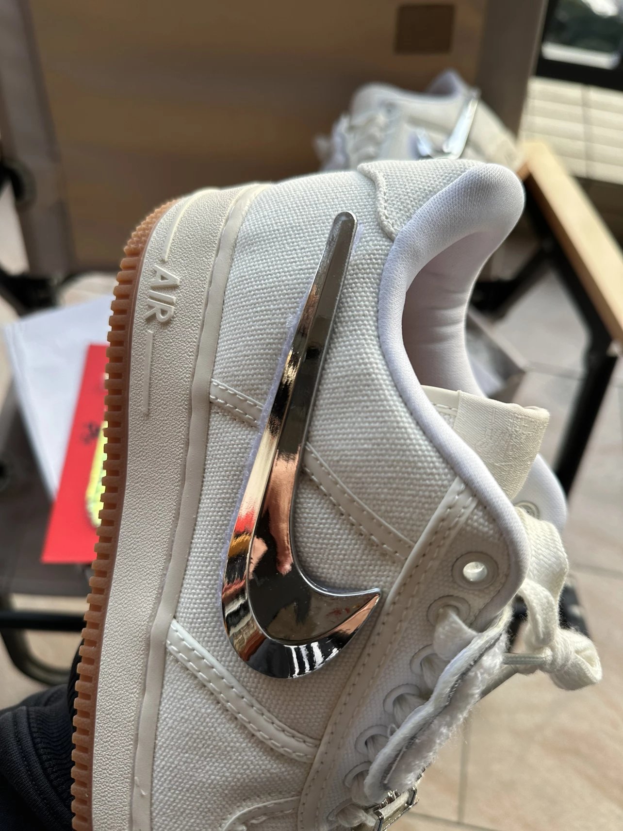 Air Force 1 x Travis Scott AF1 TS联名米白换钩ts 空军一号鬼脸反光魔术贴空军TS联名af1板鞋空军反钩空军
