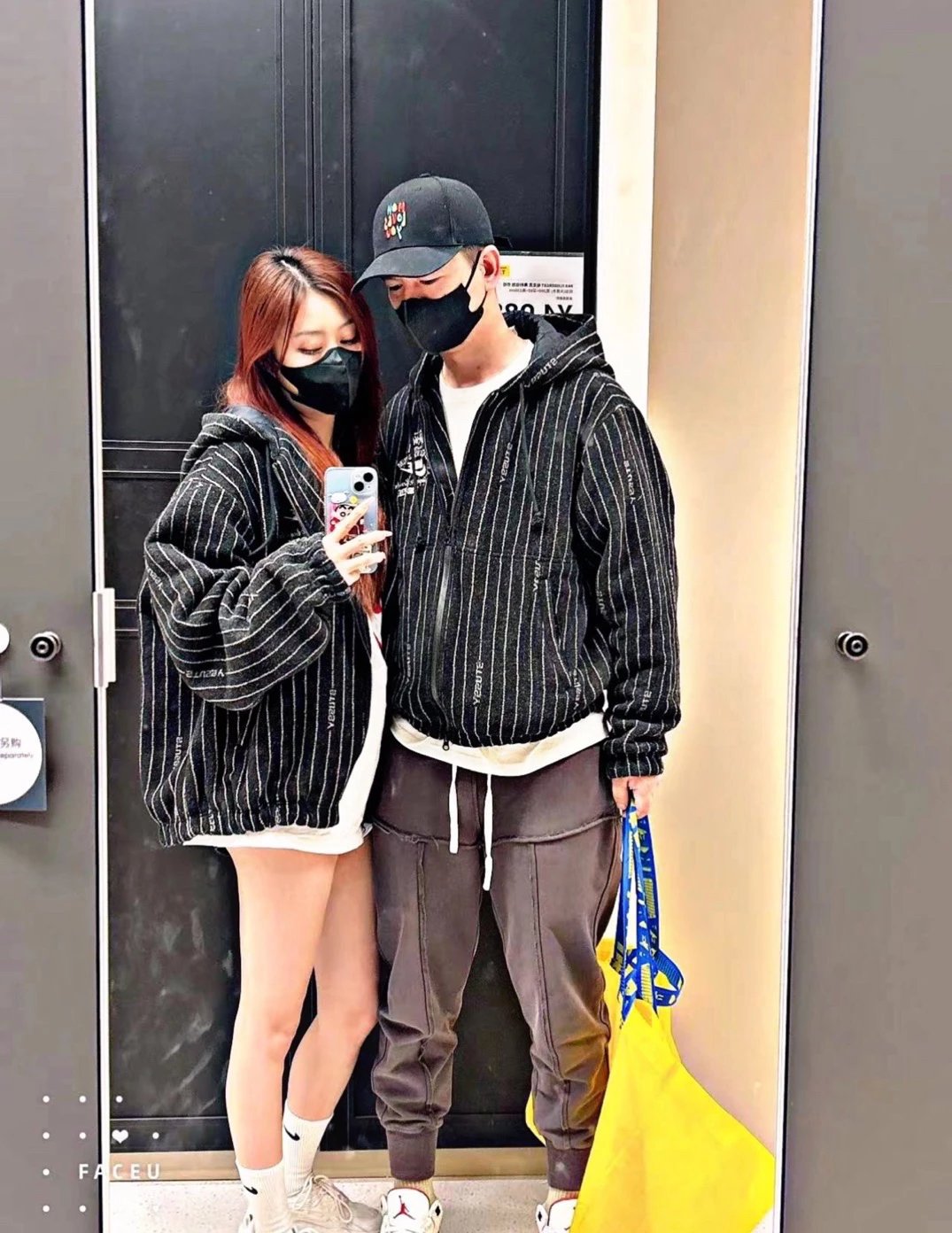 NK STS Hook Co branded Embroidered Letter Wool Stripe Hoodie Jacket Cotton Coat Cotton Coat Sports Set Pants Sports Pants Men and Women 2023 Autumn/Winter New GX
