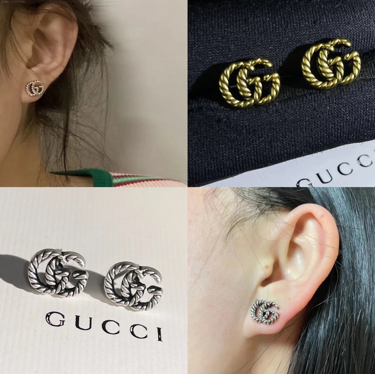GUCCI Retro Braided Twist Earrings for Women