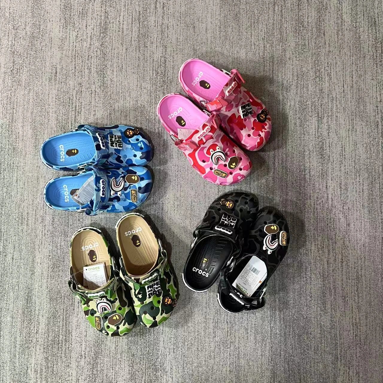 R2 Pure Original B/APE Crocs Camouflage Printed Cave Shoes