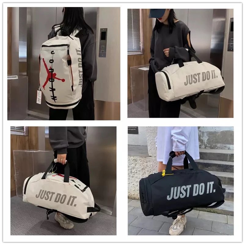 AJ Jordan travel handbag, men's and women's backpacks, dry wet separation, large capacity basketball training bag, fitness bag, single shoulder
