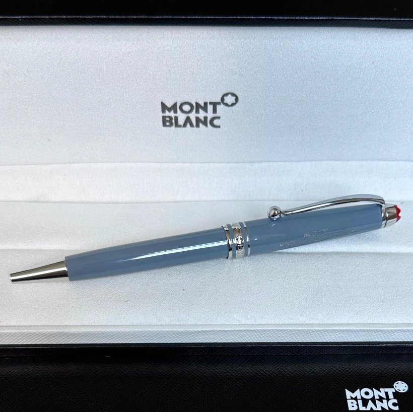 Blue silver ballpoint pen