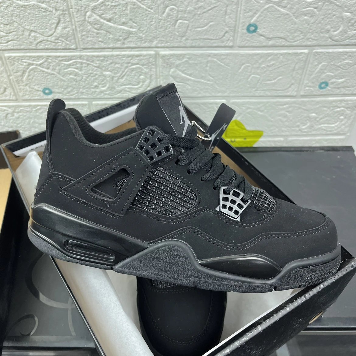 Best Value, Long-Term Supply Air Jordan 4 Retro 'Black Cat' - Soft Split Leather (Imitation Top-Grain) - Up to Size 47 - Low/Mid/High Top Basketball Shoes - Great Details